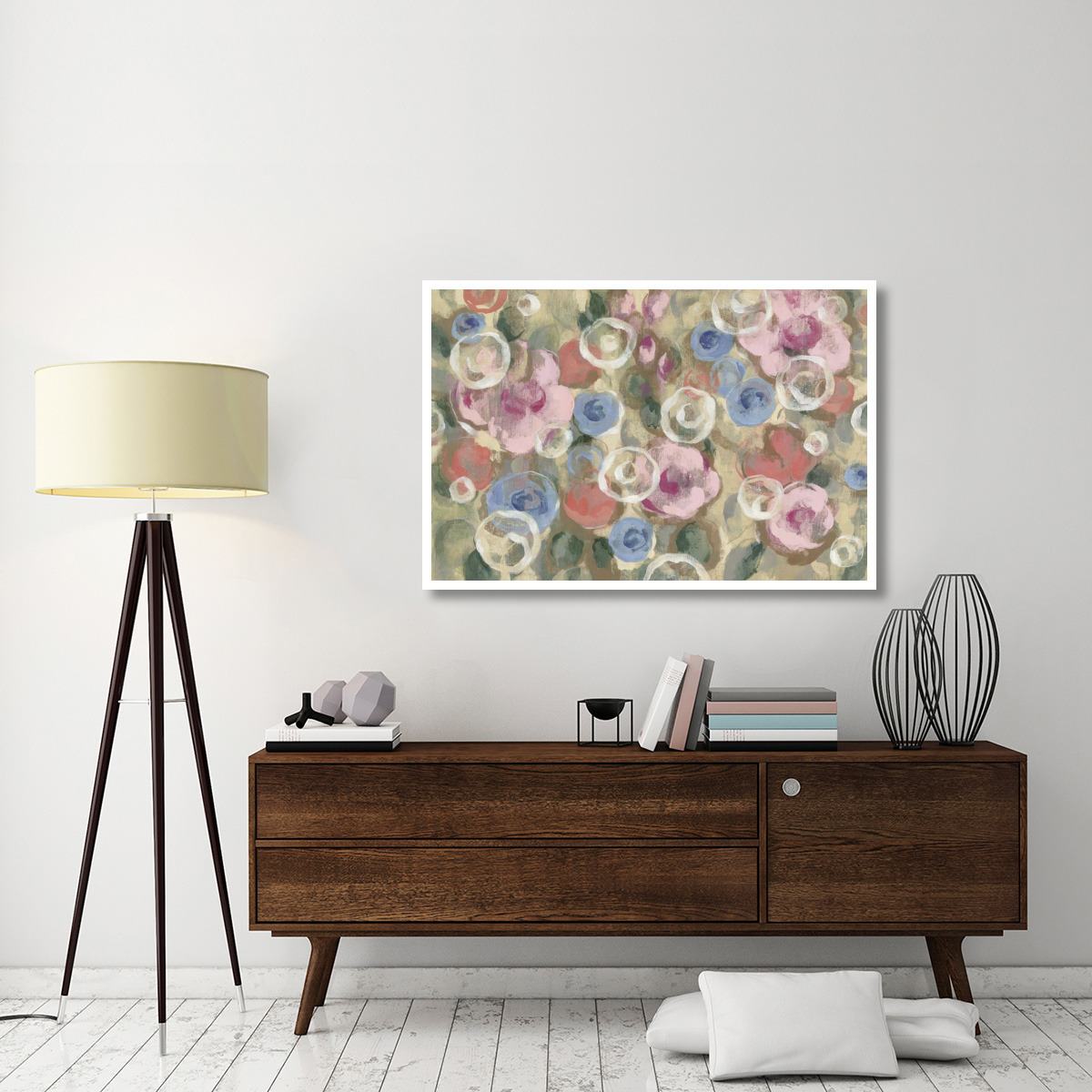 Parisian Floral I Pastel -Paper Art-50&quotx34"