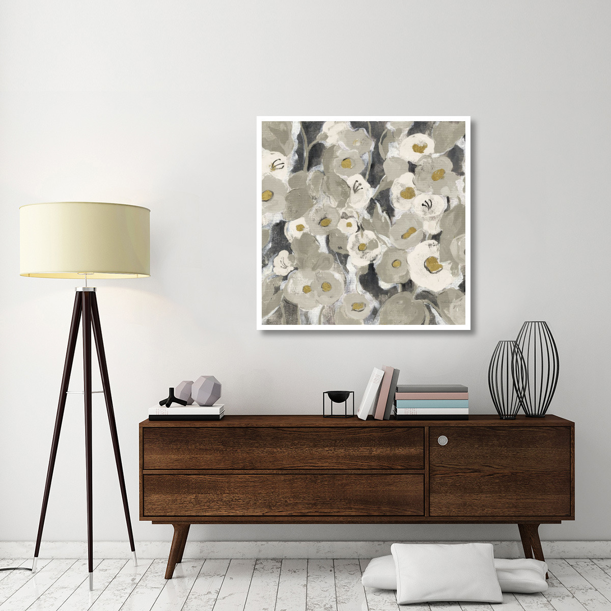 Velvety Florals Neutral II -Paper Art-42&quotx42"