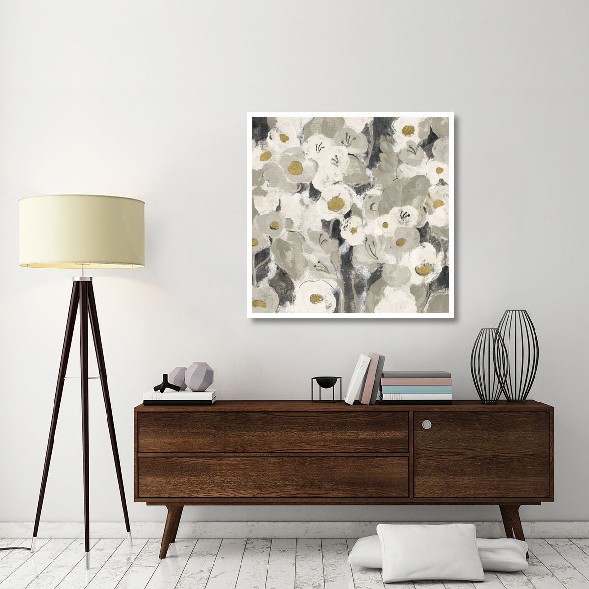 Velvety Florals Neutral III -Paper Art-42&quotx42"