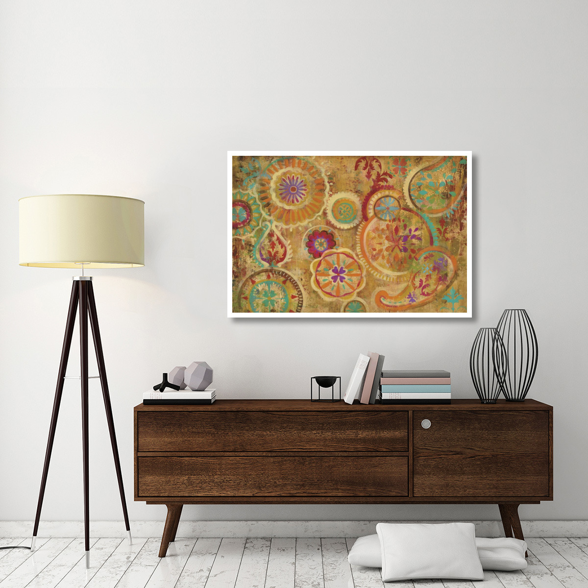 Contemporary Paisley -Paper Art-50&quotx34"