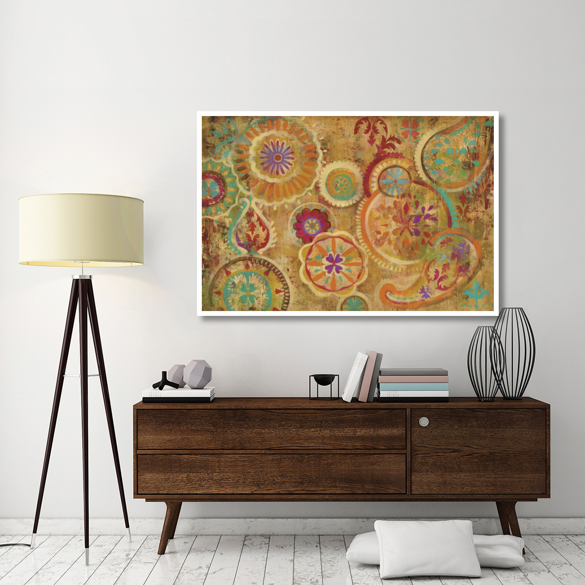 Contemporary Paisley -Paper Art-62&quotx42"