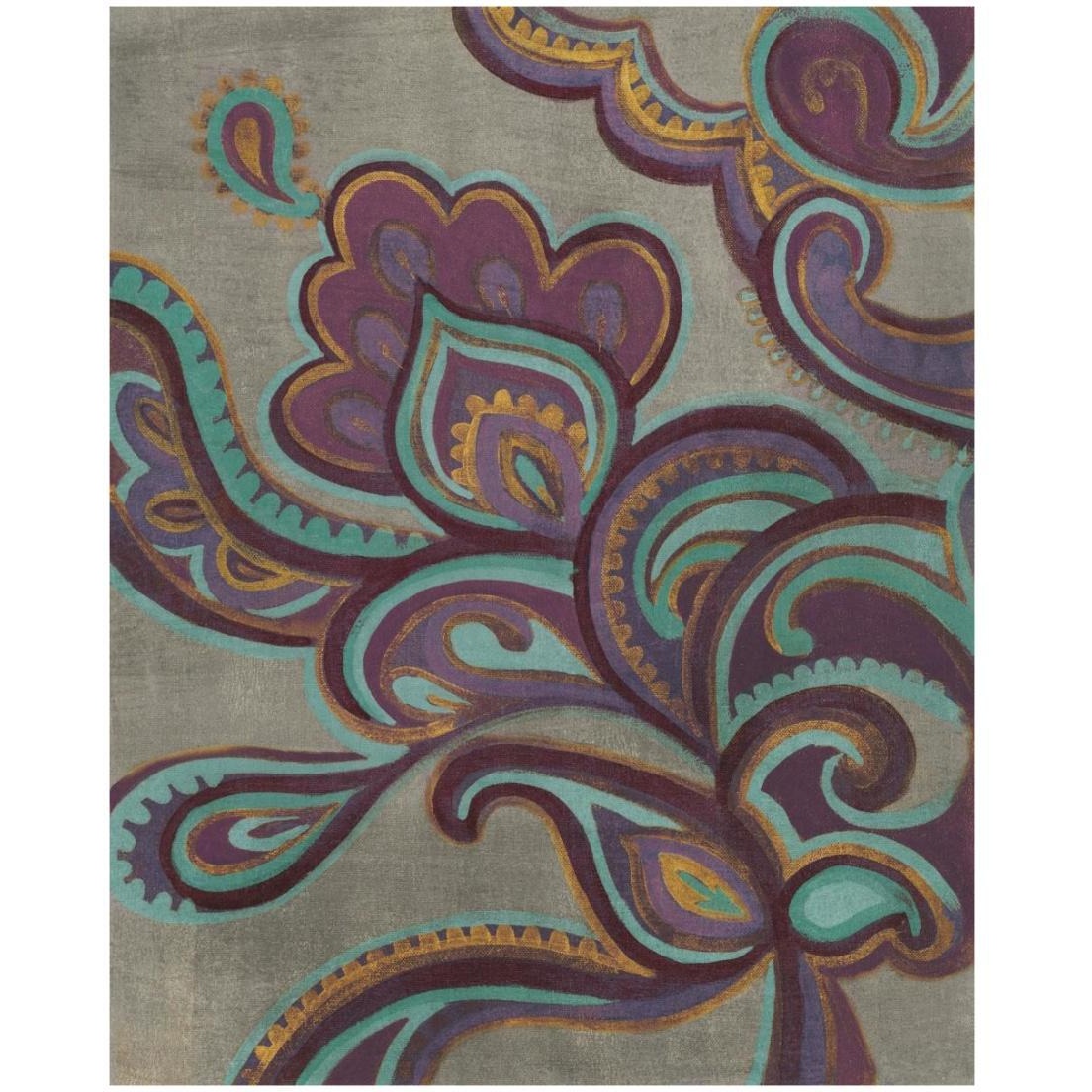 Bohemian Paisley I Aubergine -Paper Art-18&quotx22"