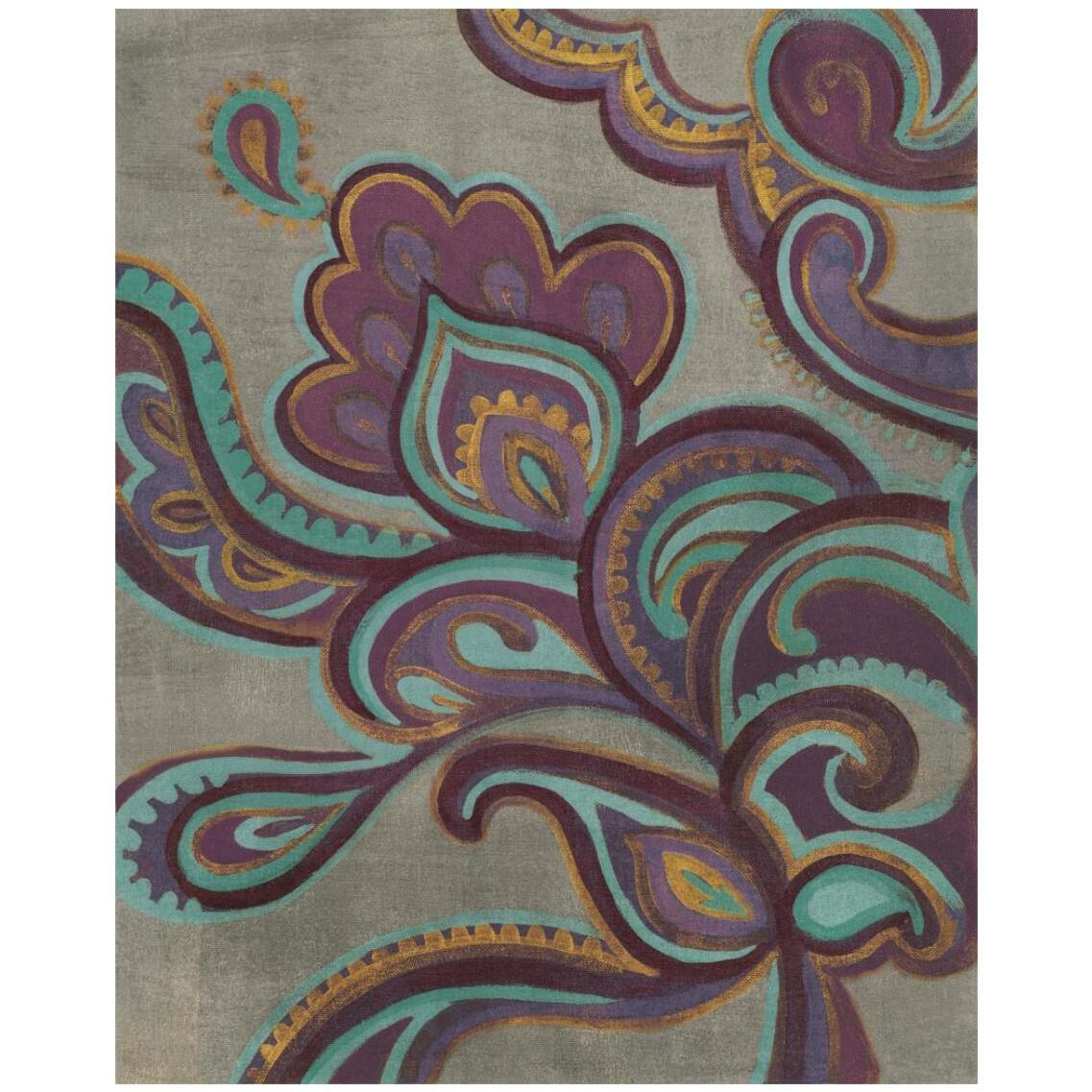 Bohemian Paisley I Aubergine -Paper Art-24&quotx30"