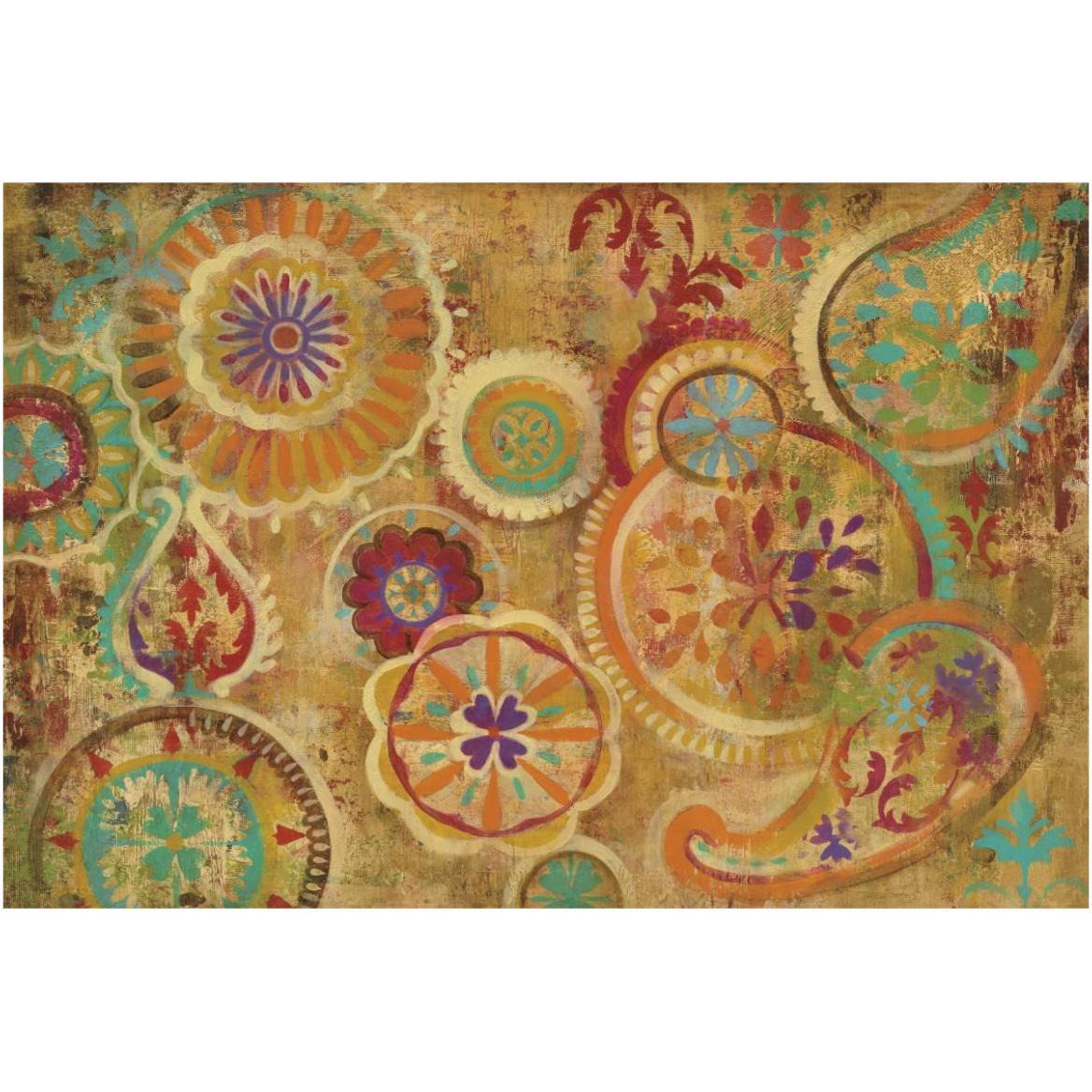 Contemporary Paisley Eggplant -Paper Art-62&quotx42"