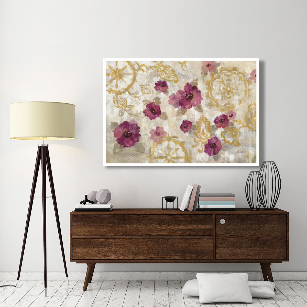 Elegant Fresco Floral -Paper Art-62&quotx42"