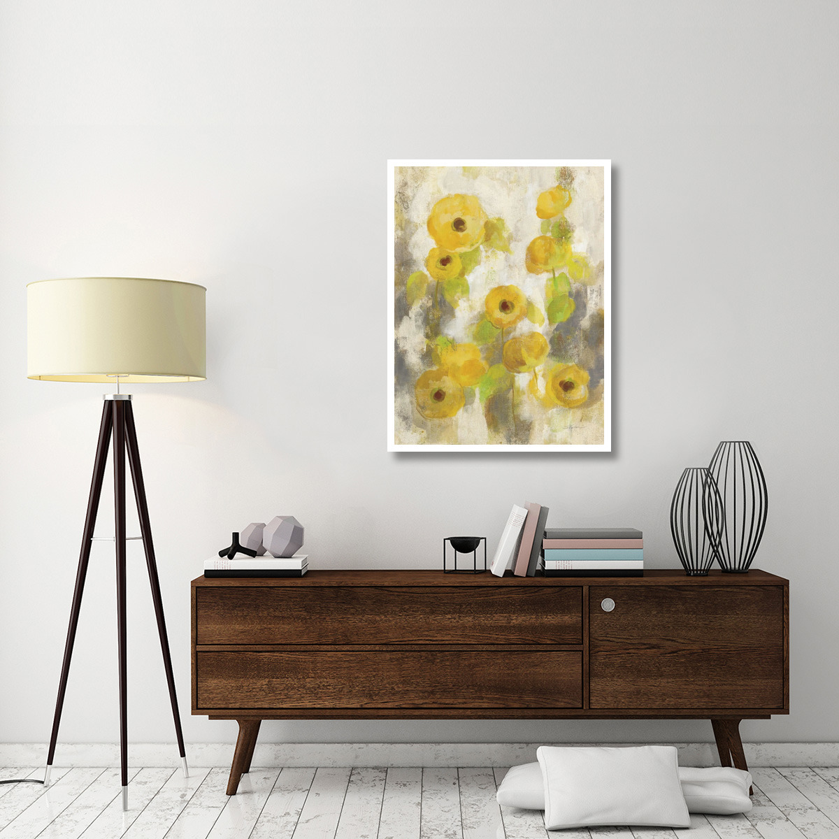 Floating Yellow Flowers II -Paper Art-32&quotx42"