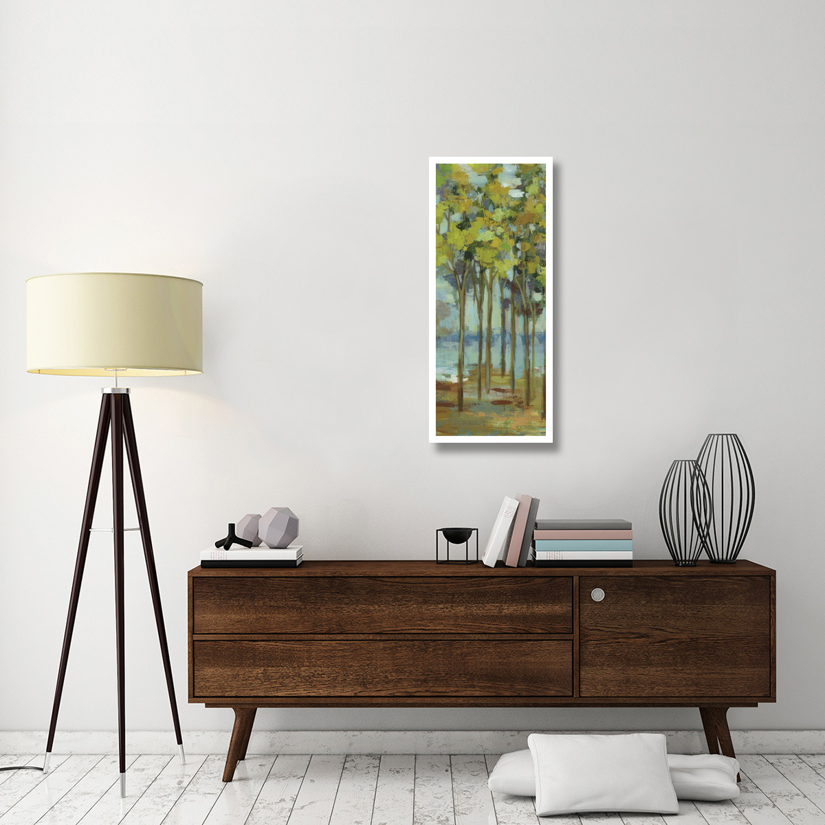 Spring Trees Panel I -Paper Art-18&quotx42"