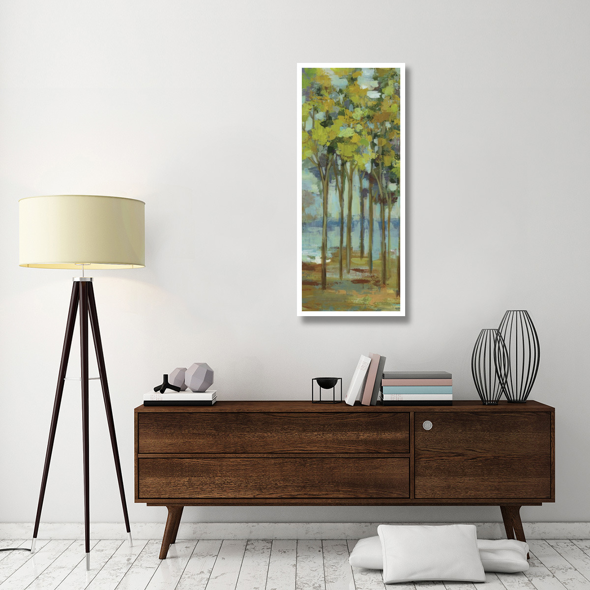 Spring Trees Panel I -Paper Art-22&quotx52"