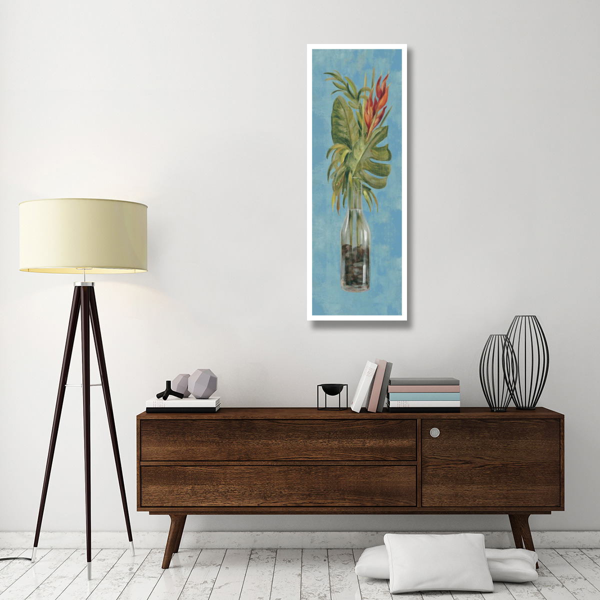 Tropical Lush II on Blue -Paper Art-20&quotx56"