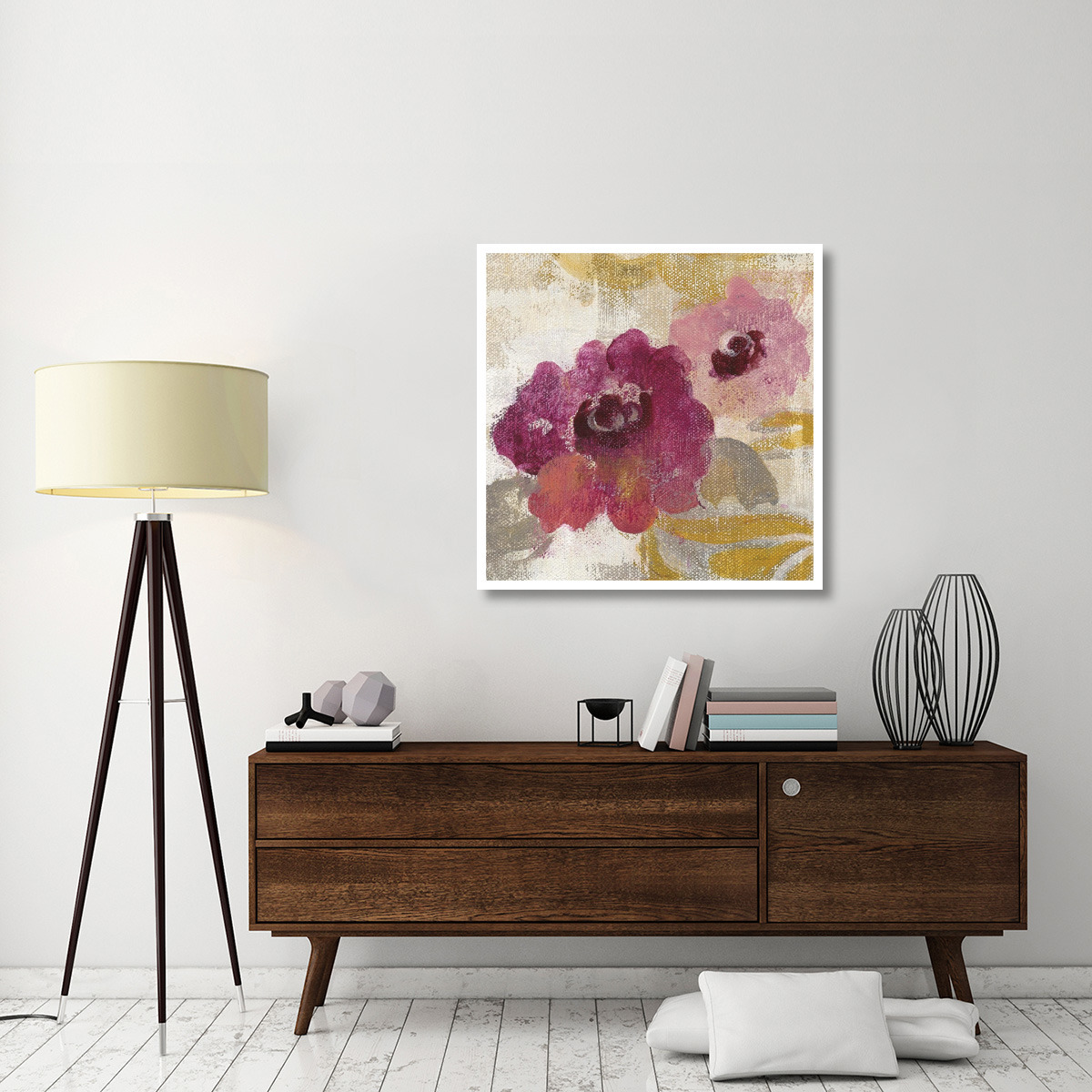 Elegant Fresco Floral Gold Flower II -Paper Art-38&quotx38"