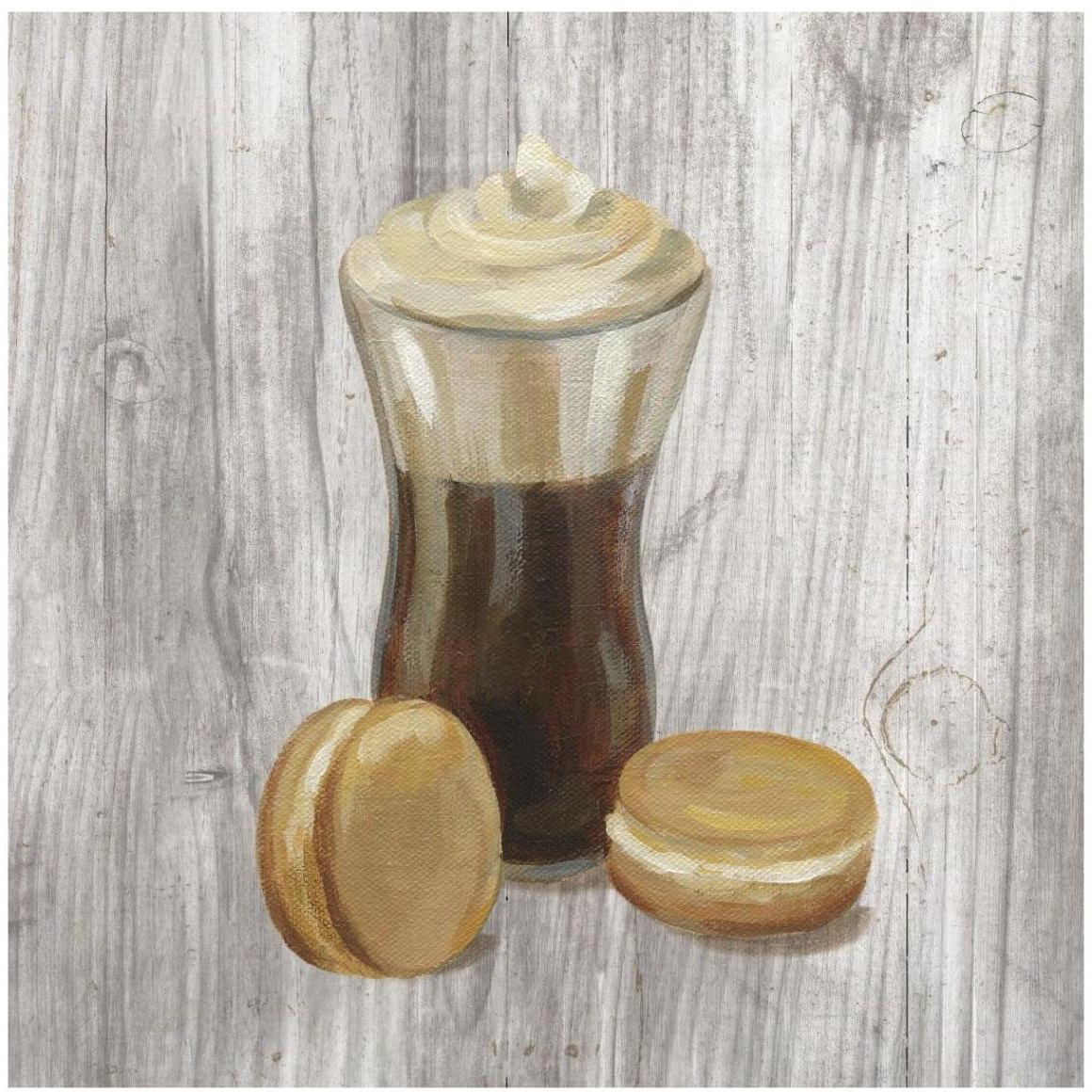 Coffee Time I on Wood -Paper Art-42&quotx42"