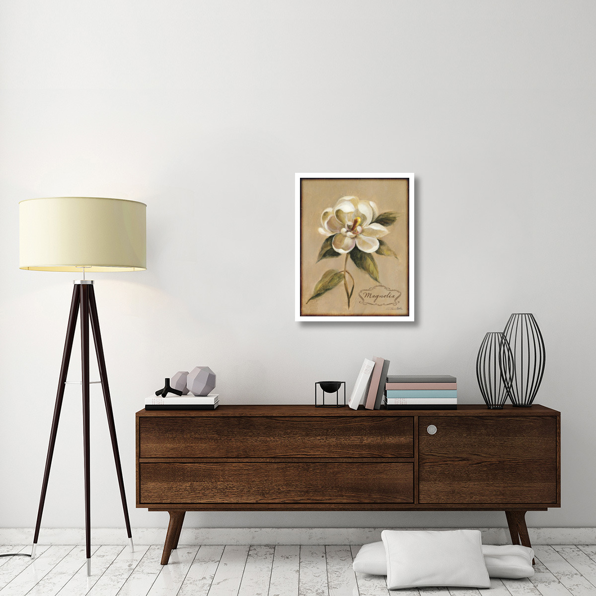 December Magnolia Vintage -Paper Art-24&quotx30"