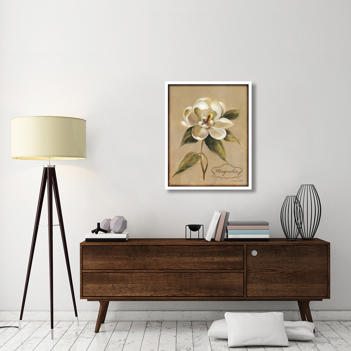 December Magnolia Vintage -Paper Art-30&quotx37"