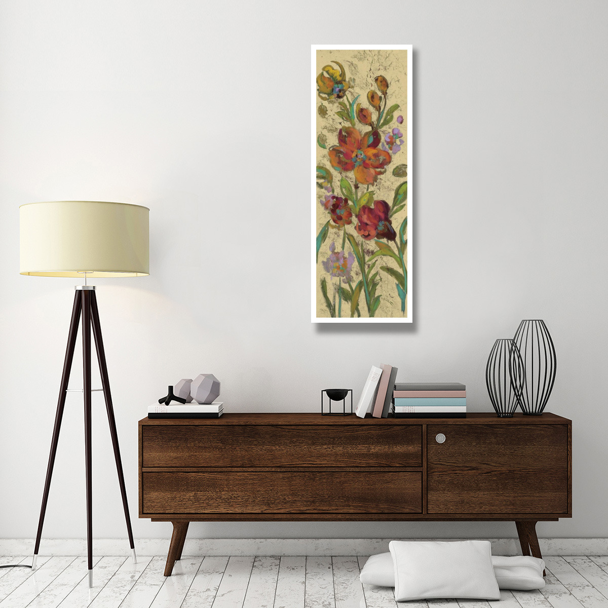 July Garden Trio I on Cream -Paper Art-20&quotx56"