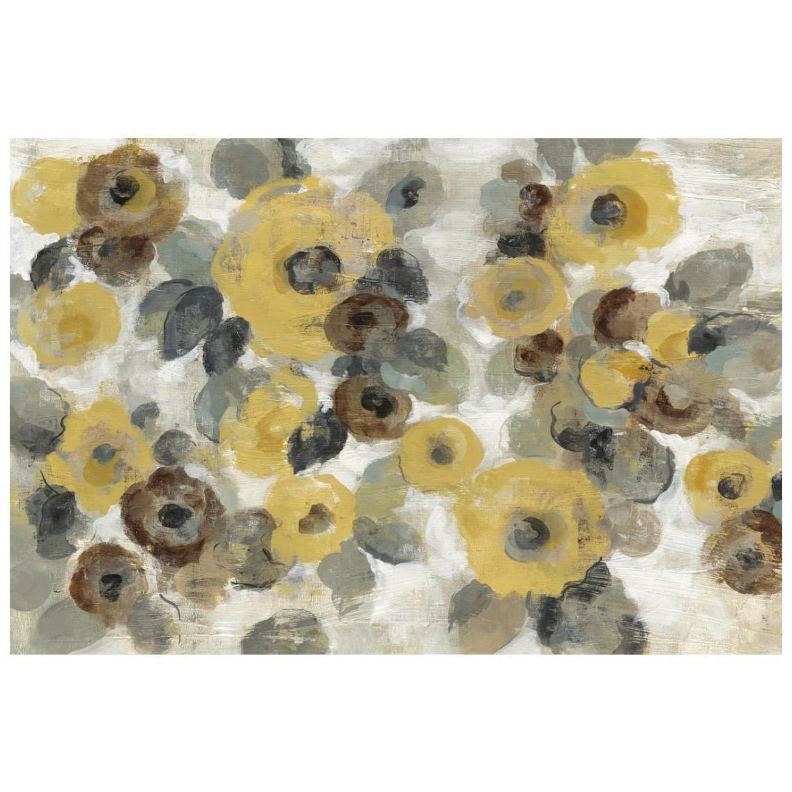 Neutral Floral Beige I Yellow Flowers -Paper Art-26&quotx18"