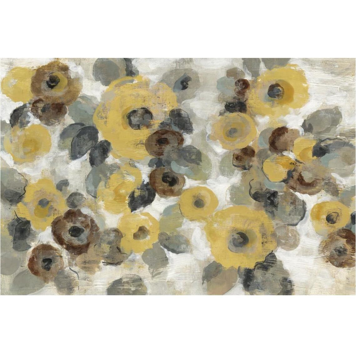 Neutral Floral Beige I Yellow Flowers -Paper Art-38&quotx26"