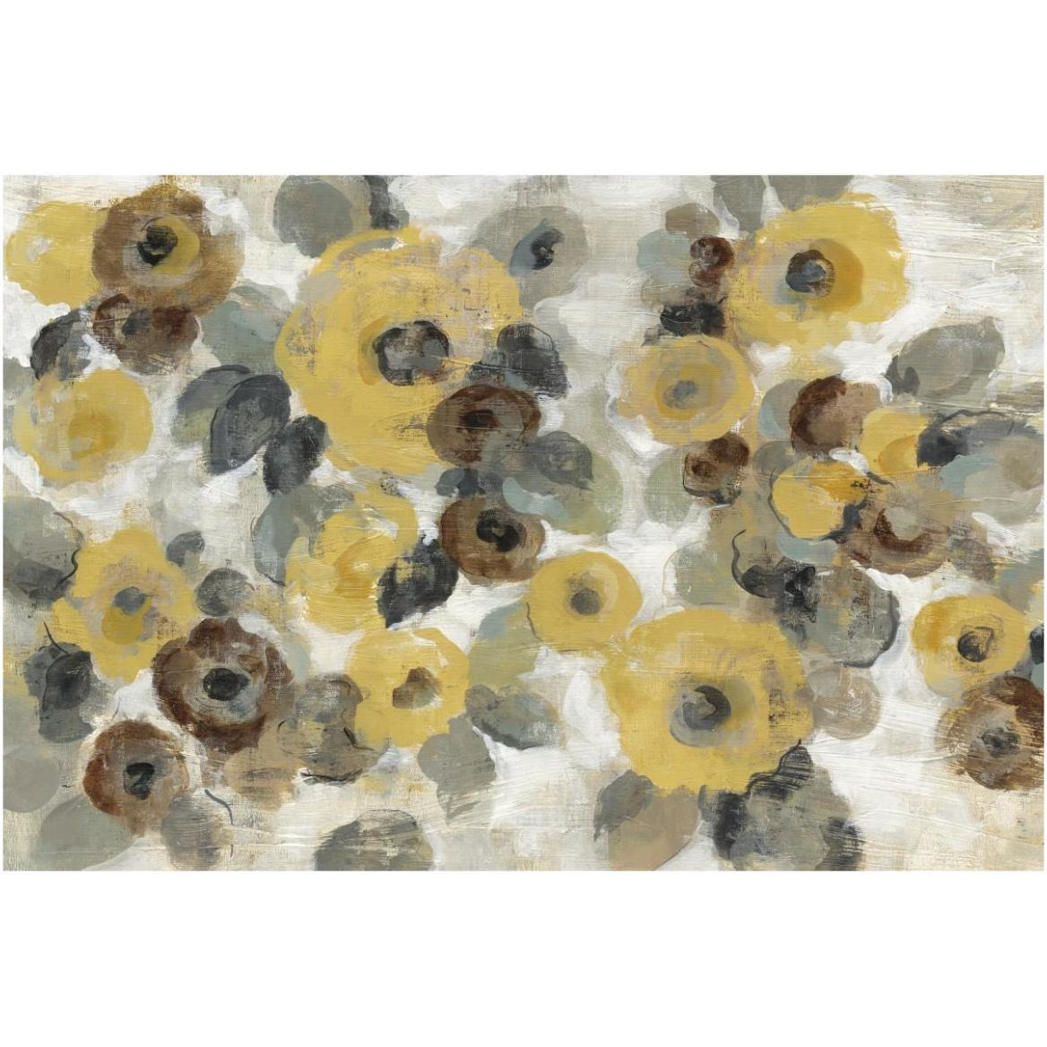 Neutral Floral Beige I Yellow Flowers -Paper Art-62&quotx42"