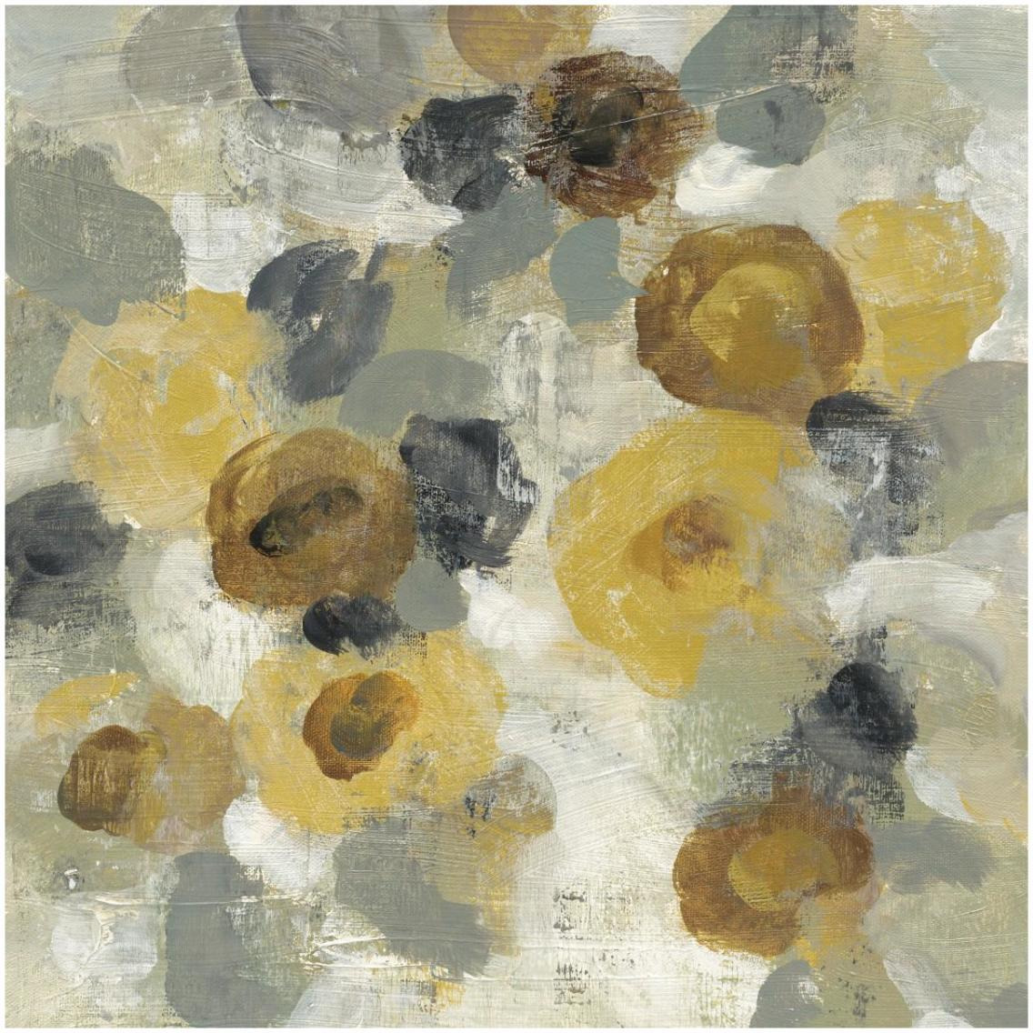 Neutral Floral Beige III Yellow Flowers -Paper Art-32&quotx32"