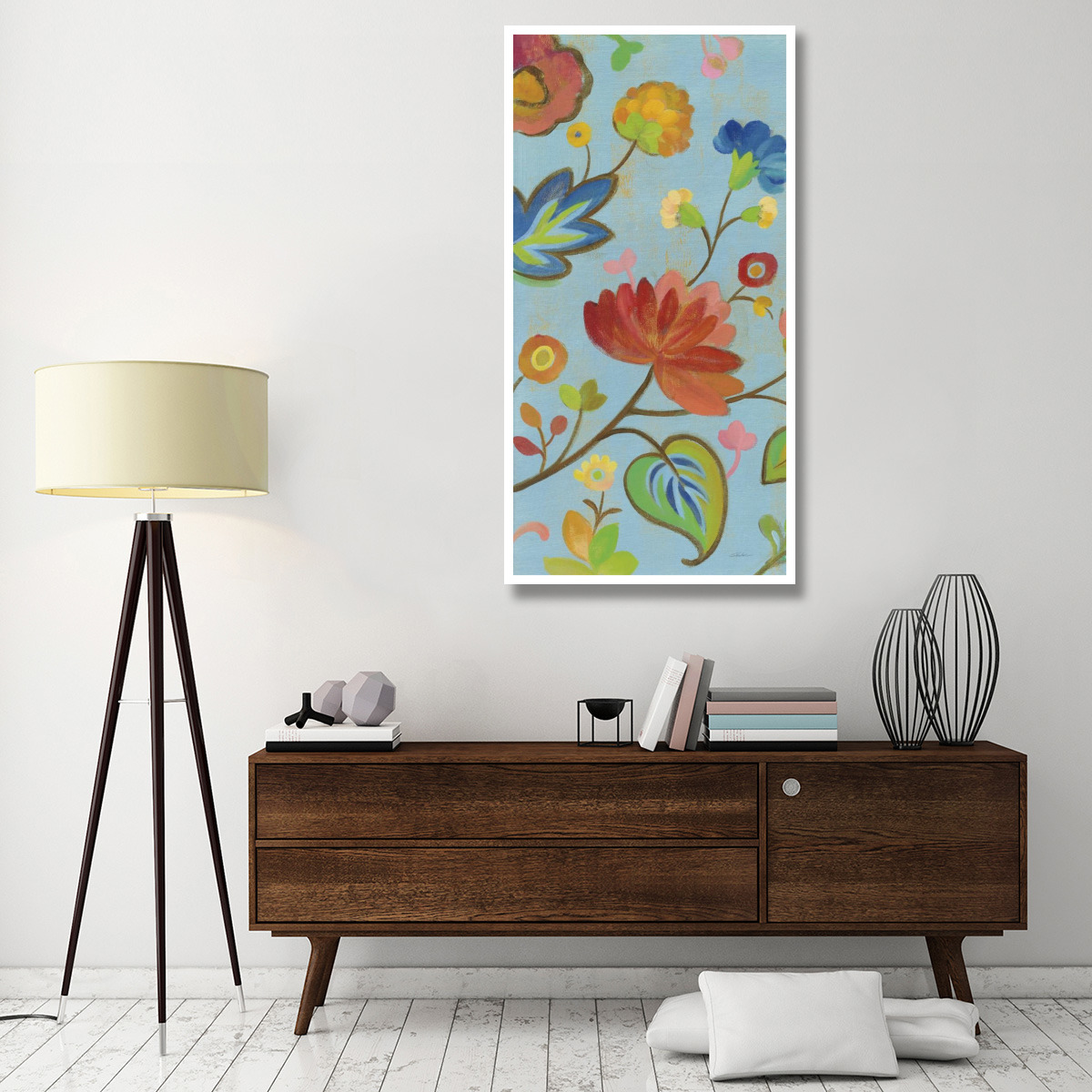 Folk Song Floral II -Paper Art-32&quotx62"