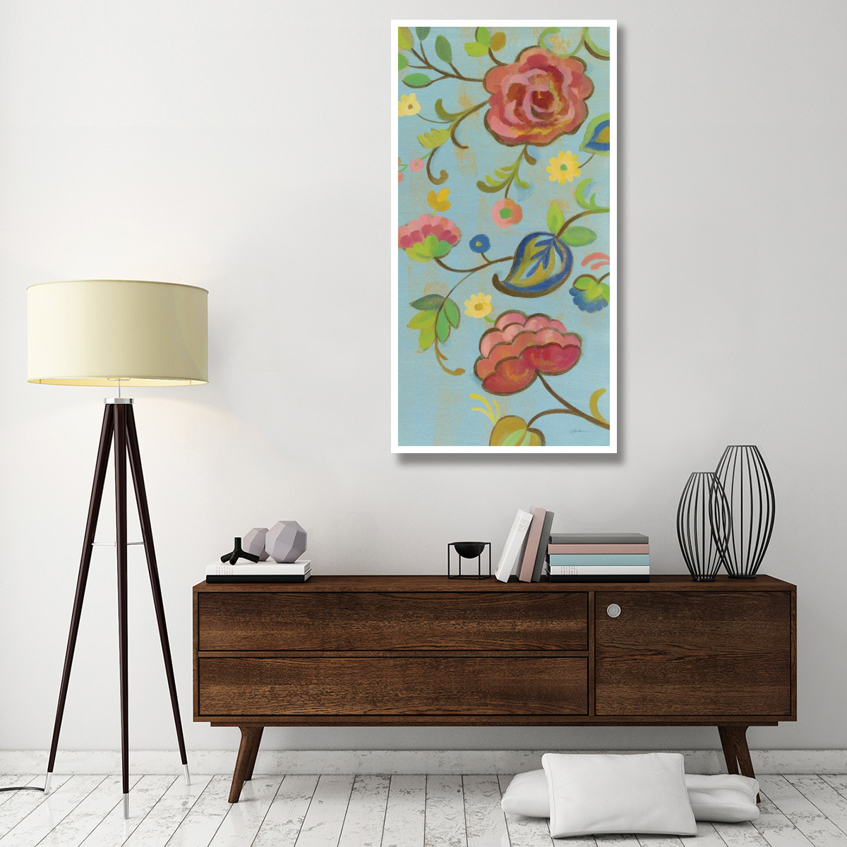 Folk Song Floral III -Paper Art-32&quotx62"