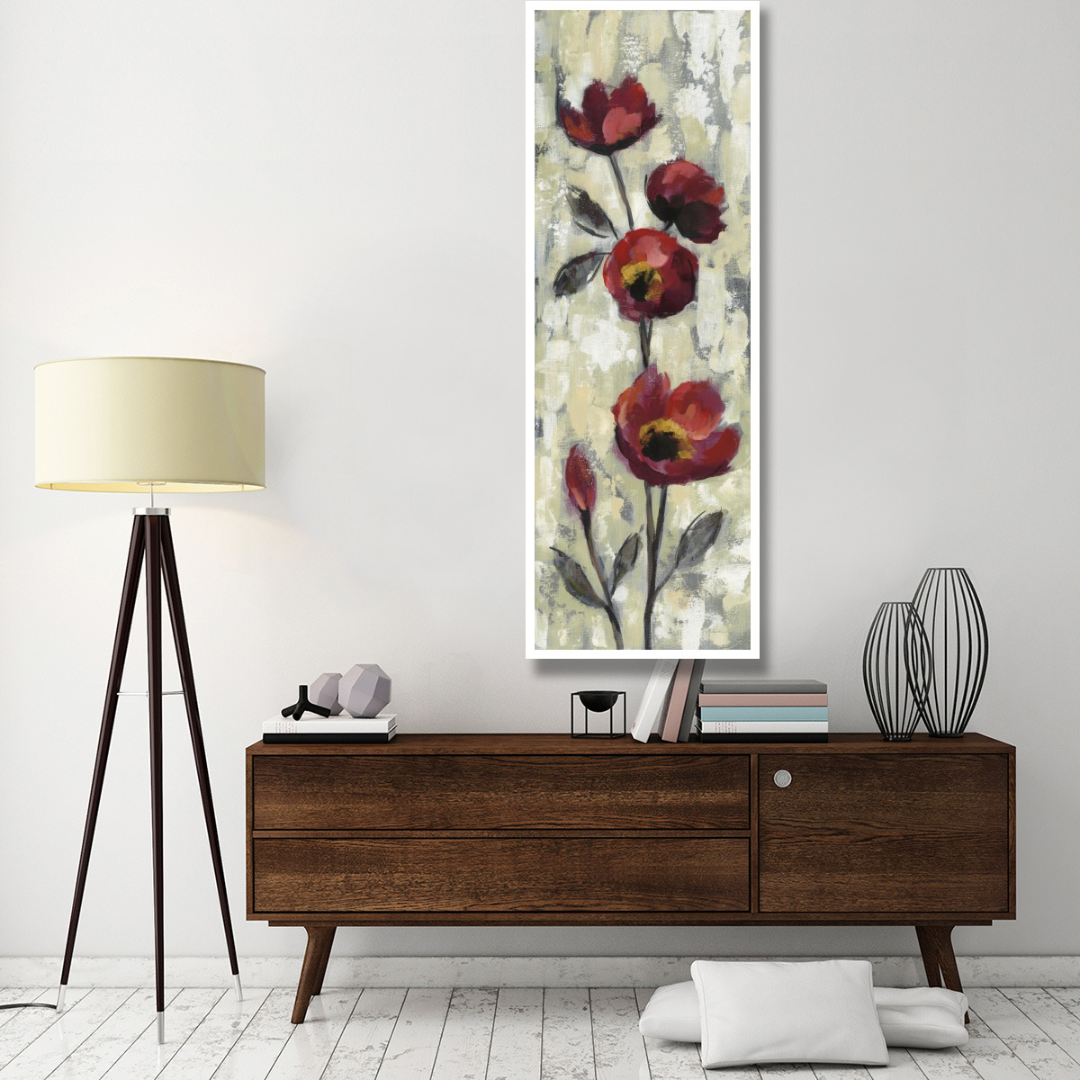 Simple Red Floral I -Paper Art-26&quotx74"