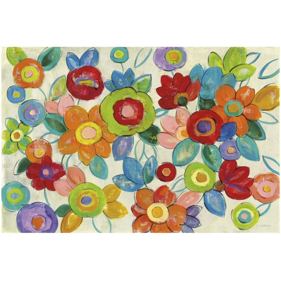 Decorative Flowers Bright Crop -Paper Art-32&quotx22"