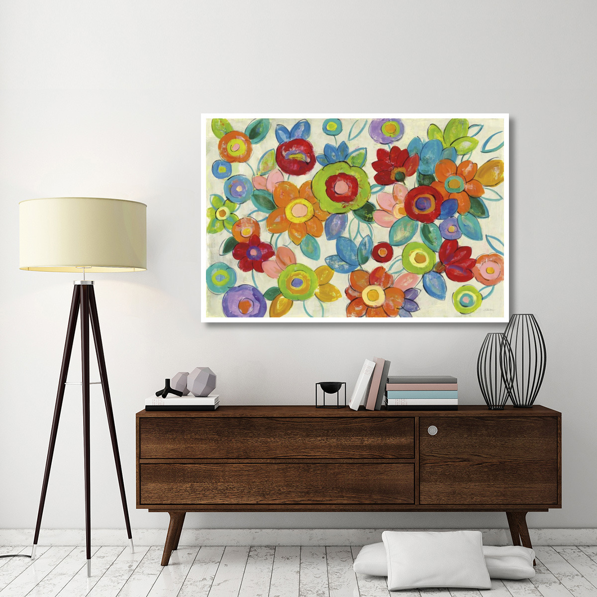 Decorative Flowers Bright Crop -Paper Art-62&quotx42"