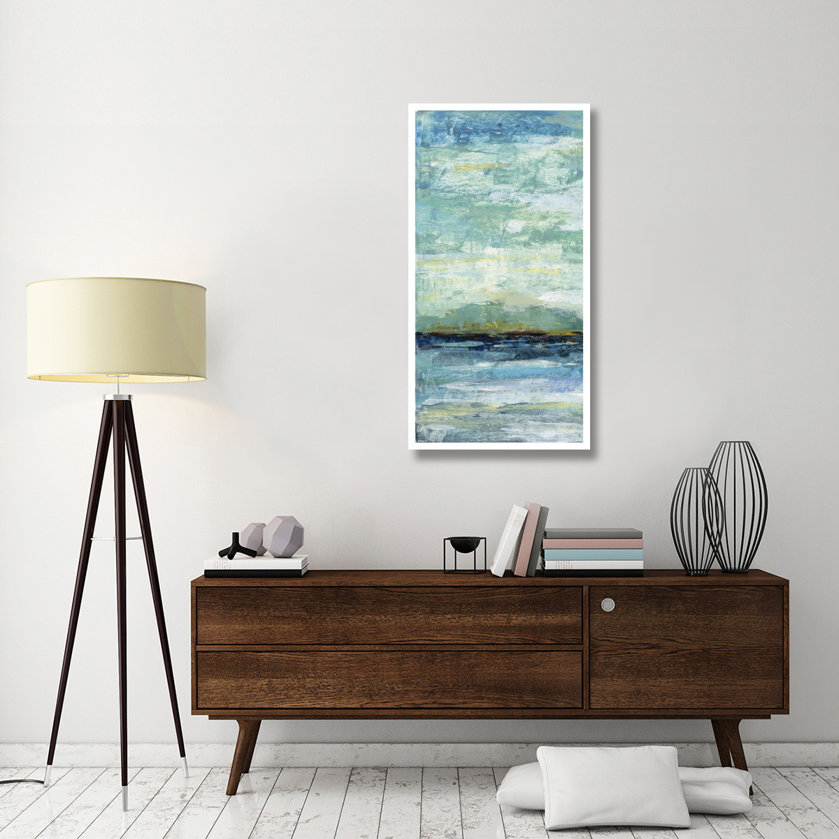 Calm Lake Panel I -Paper Art-26&quotx50"