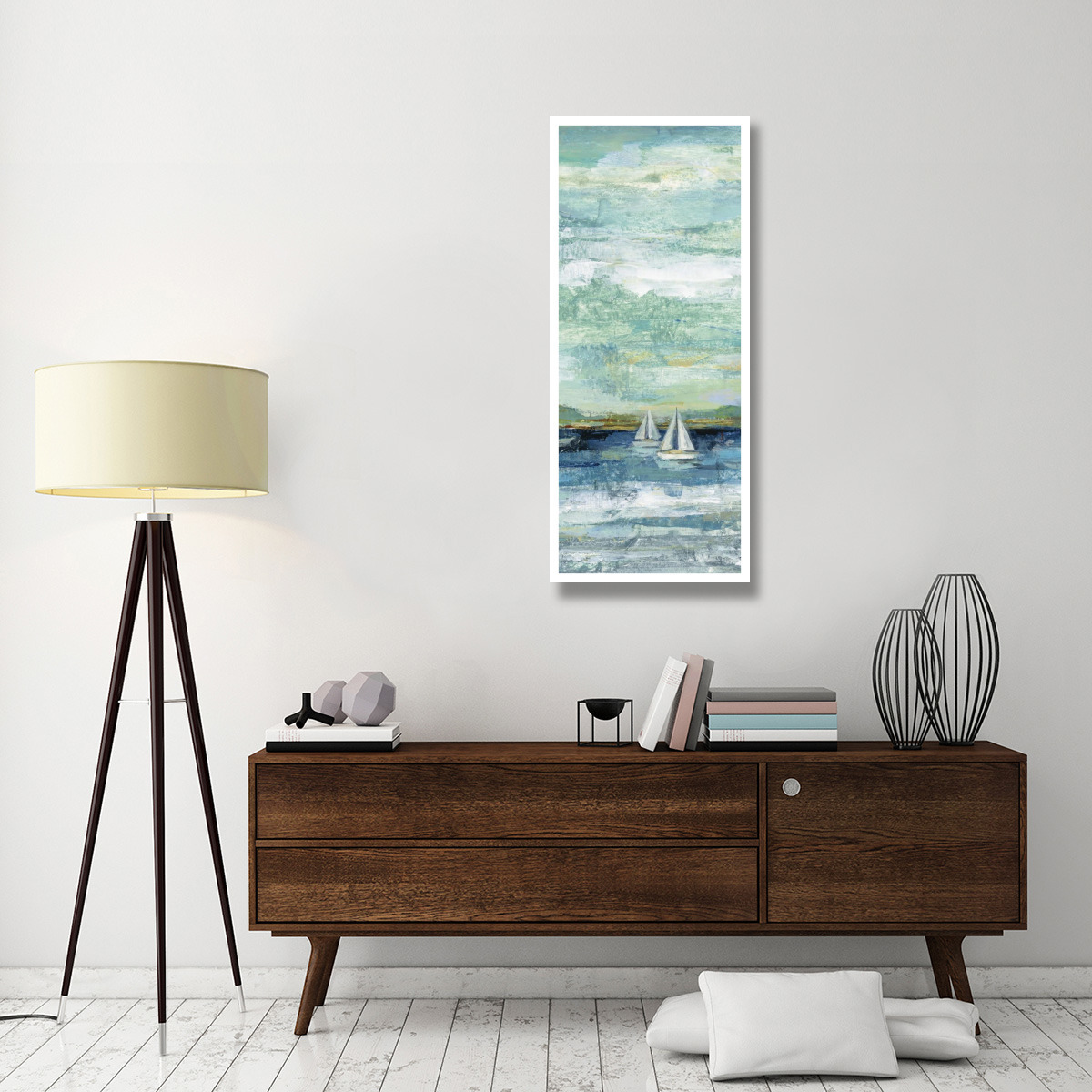 Calm Lake Panel II -Paper Art-22&quotx52"