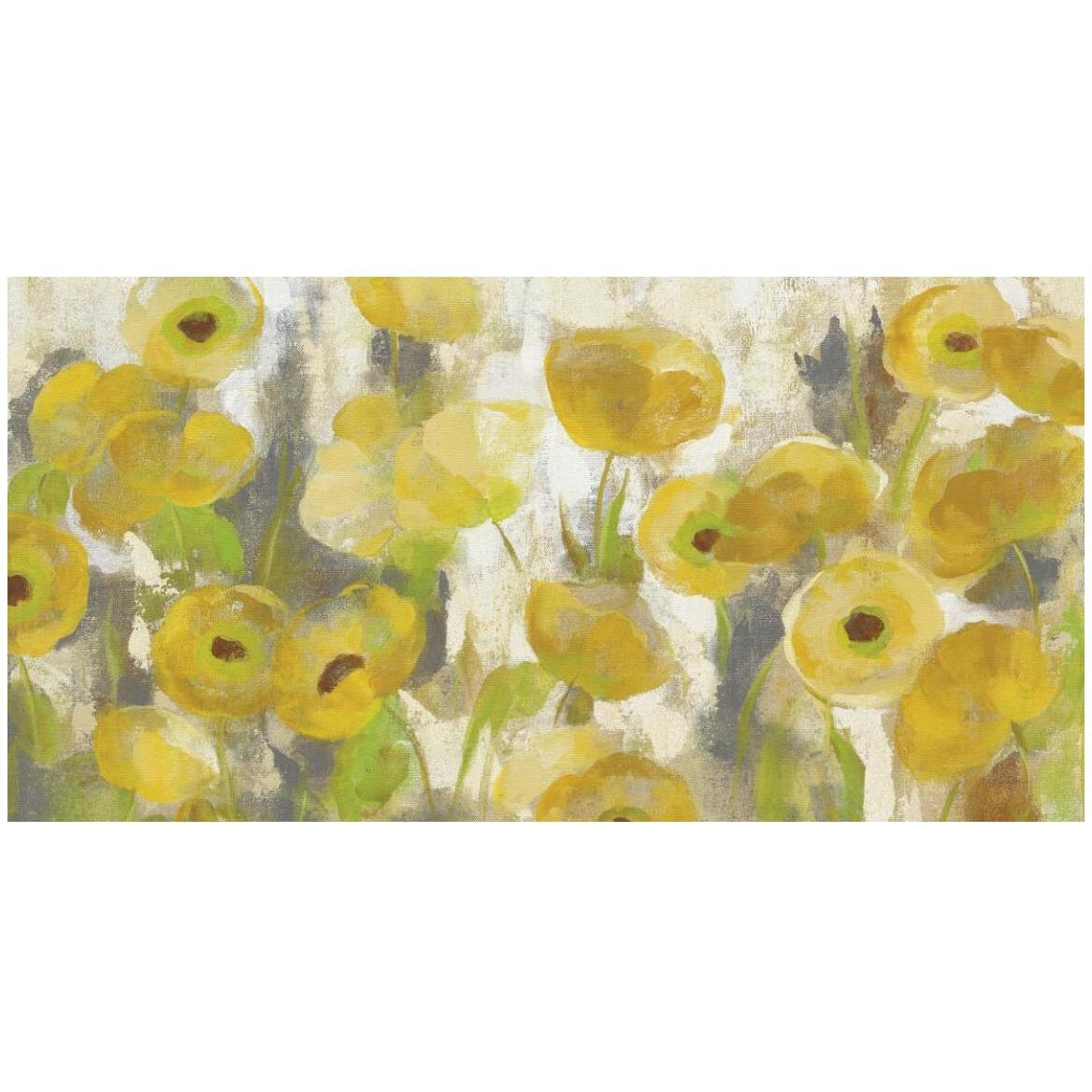 Floating Yellow Flowers I Crop -Paper Art-50&quotx26"