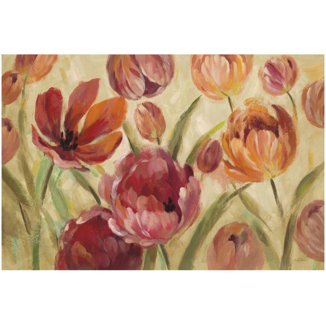 Expressive Tulips Neutral -Paper Art-32&quotx22"