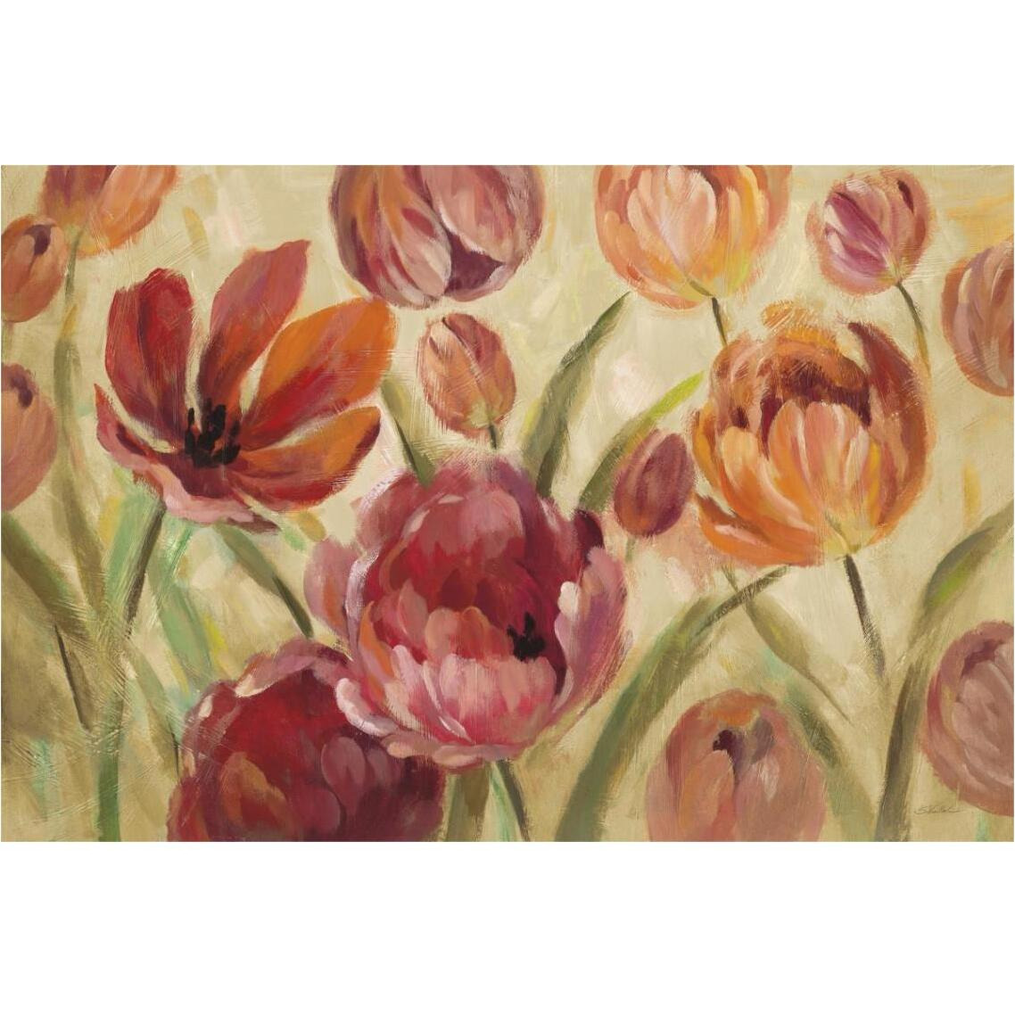 Expressive Tulips Neutral -Paper Art-38&quotx26"