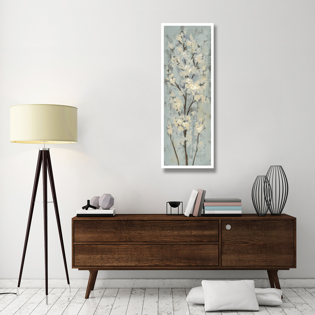 Almond Branch II on Light Blue -Paper Art-20&quotx56"