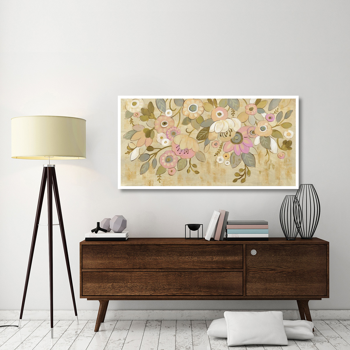 Decorative Pastel Flowers -Paper Art-62&quotx32"