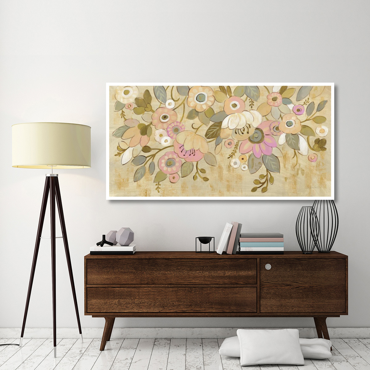 Decorative Pastel Flowers -Paper Art-74&quotx38"