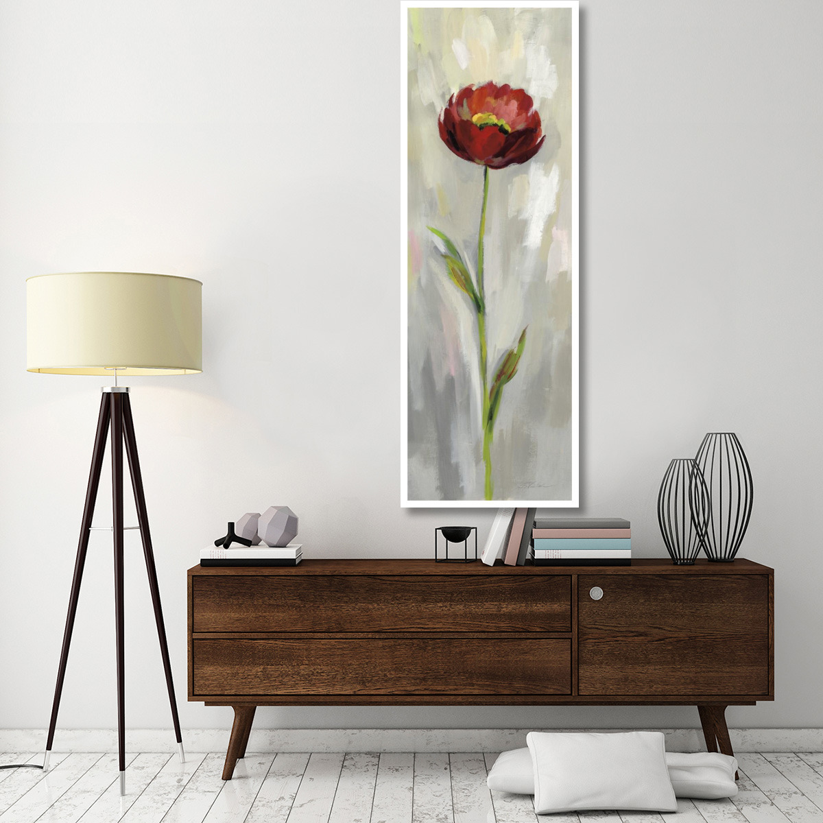 Single Stem Flower II Crop -Paper Art-26&quotx74"