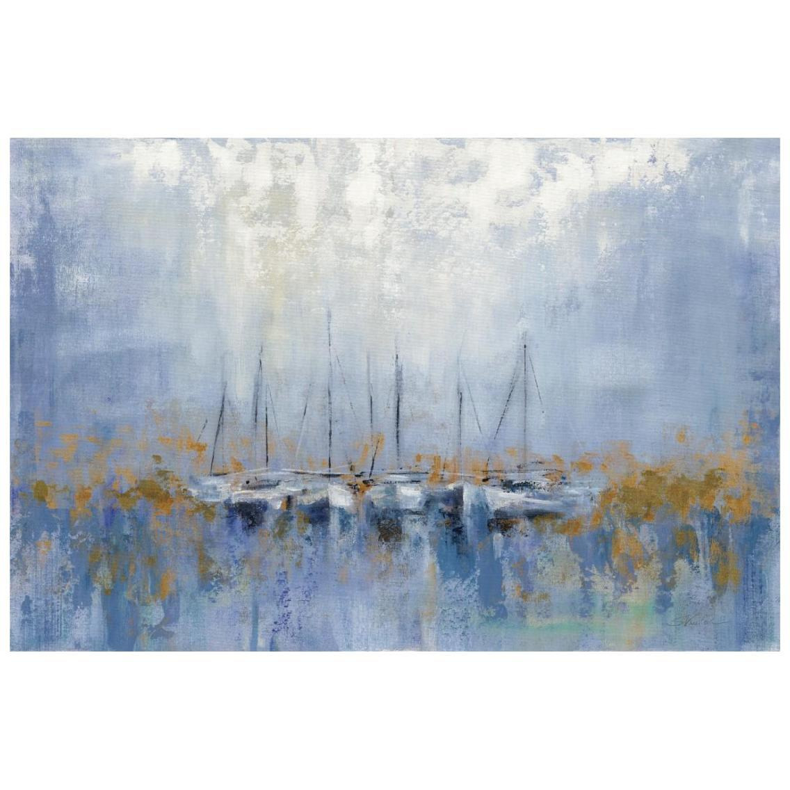 Boats in the Harbor I -Paper Art-26&quotx18"