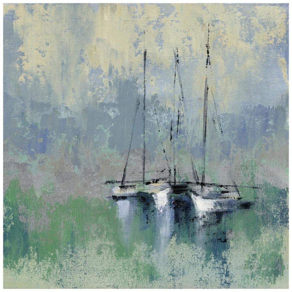 Boats in the Harbor II -Paper Art-42&quotx42"