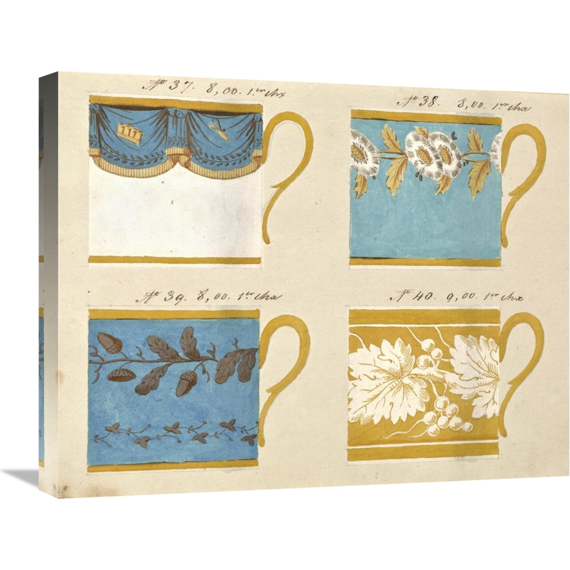 Quatre tasses du 1er choix, ca. 1800-1820-Canvas Art-24&quotx20"