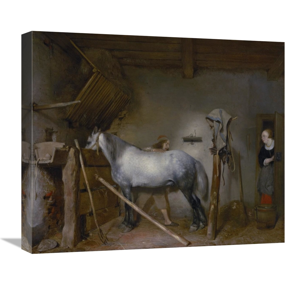 Horse Stable-Canvas Art-22&quotx18.48"