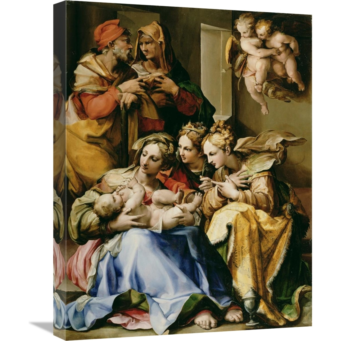 Holy Family with Saints Anne, Catherine of Alexandria, and Mary Magdalene-Canvas Art-18&quotx24"