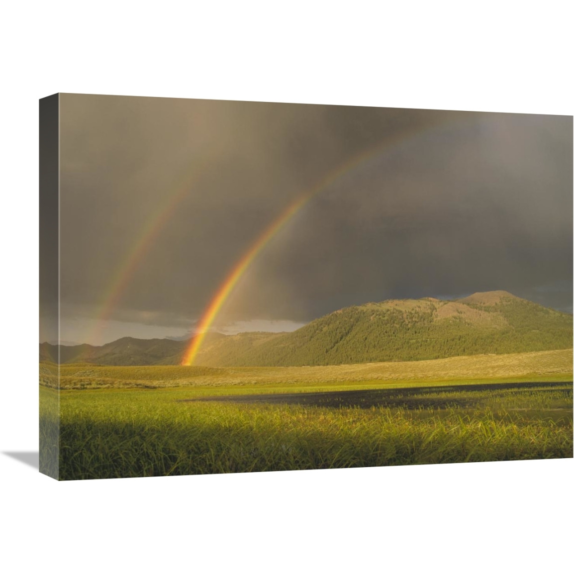 Rainbow over Boulder Mountains, Idaho-Canvas Art-24&quotx18"