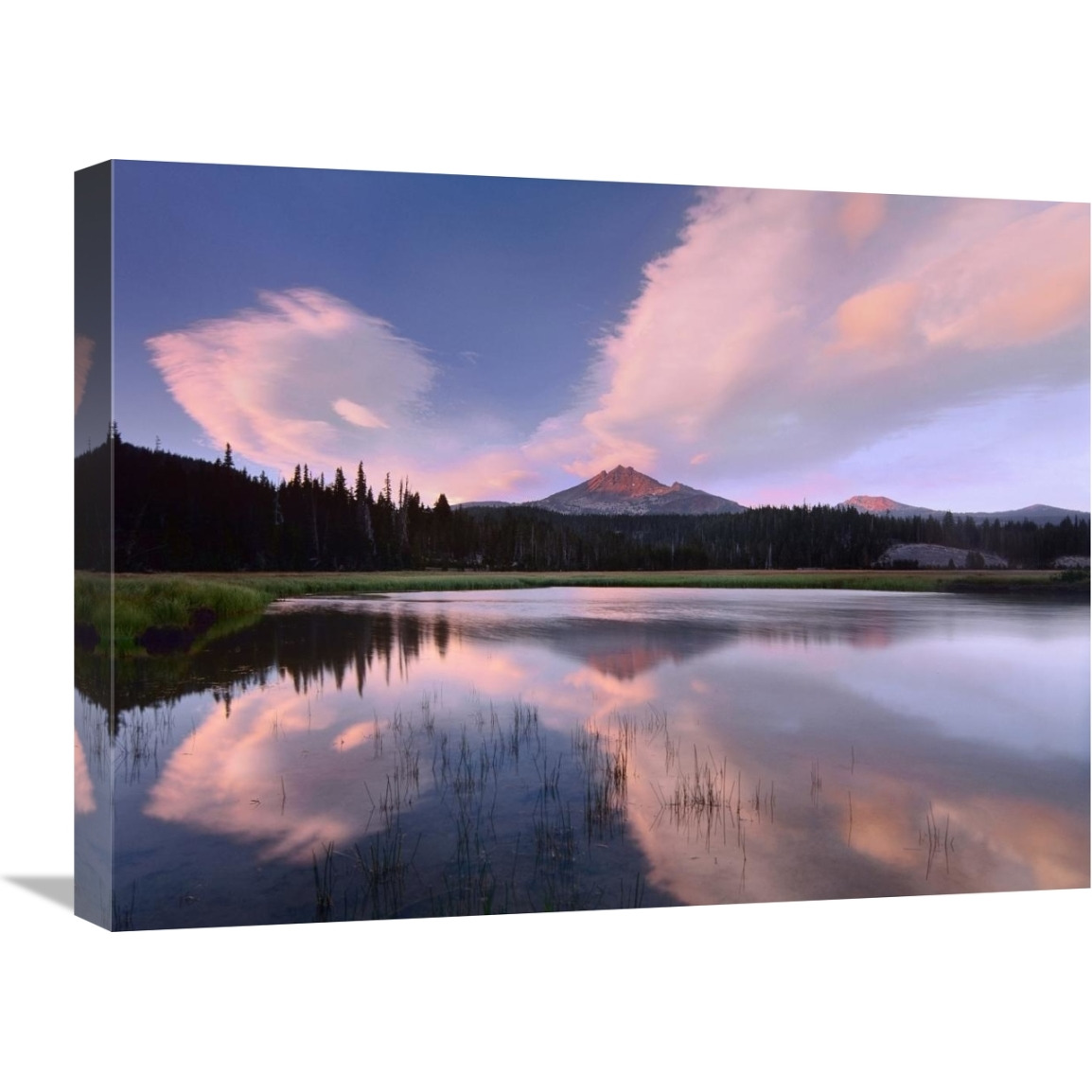 Clouds reflected in Sparks Lake, Oregon-Canvas Art-24&quotx18"