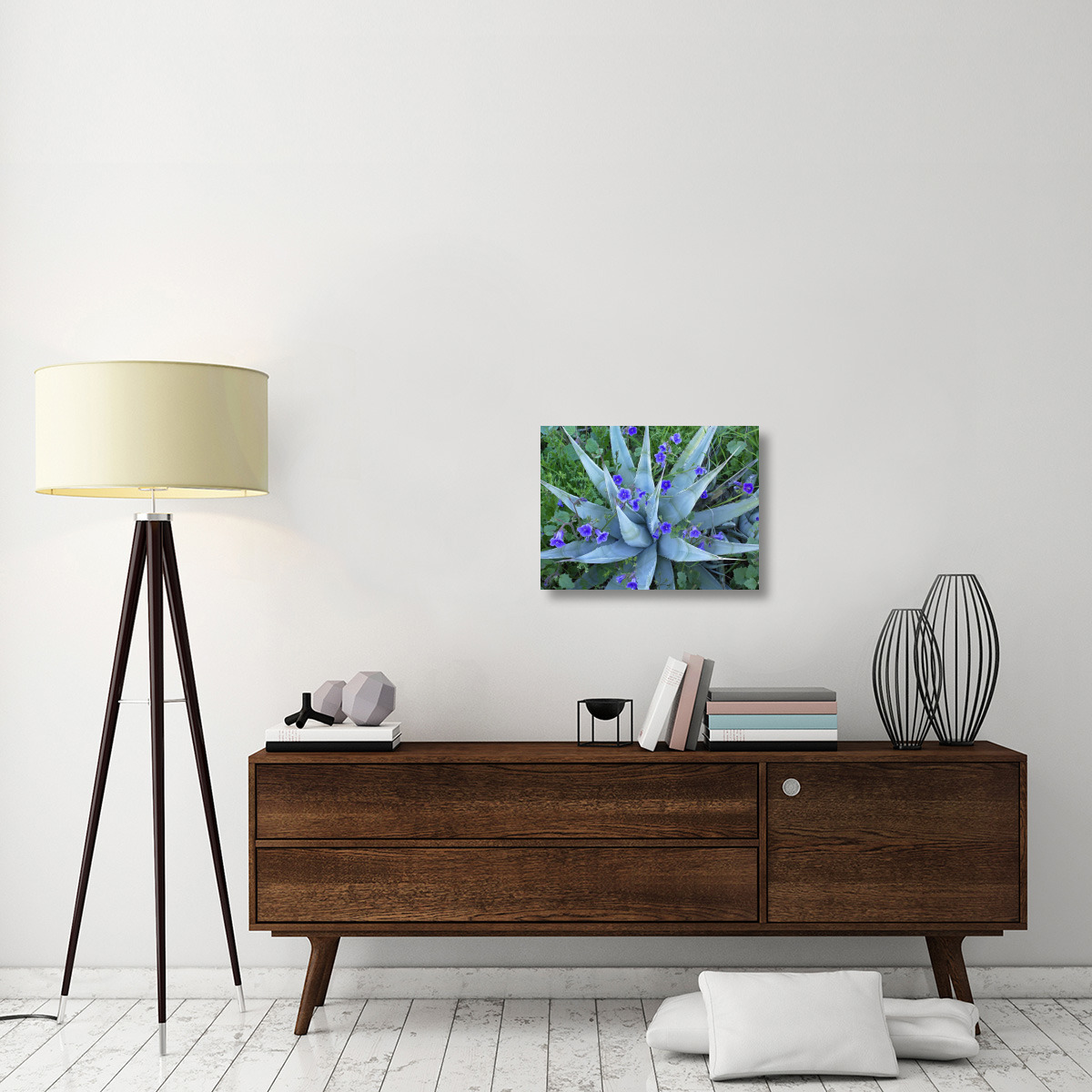 Desert Bluebell and Agave North America-Canvas Art-24&quotx18"