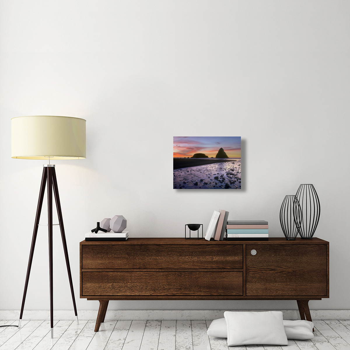 Whaleshead Beach with sea stacks, Oregon-Canvas Art-24&quotx18"