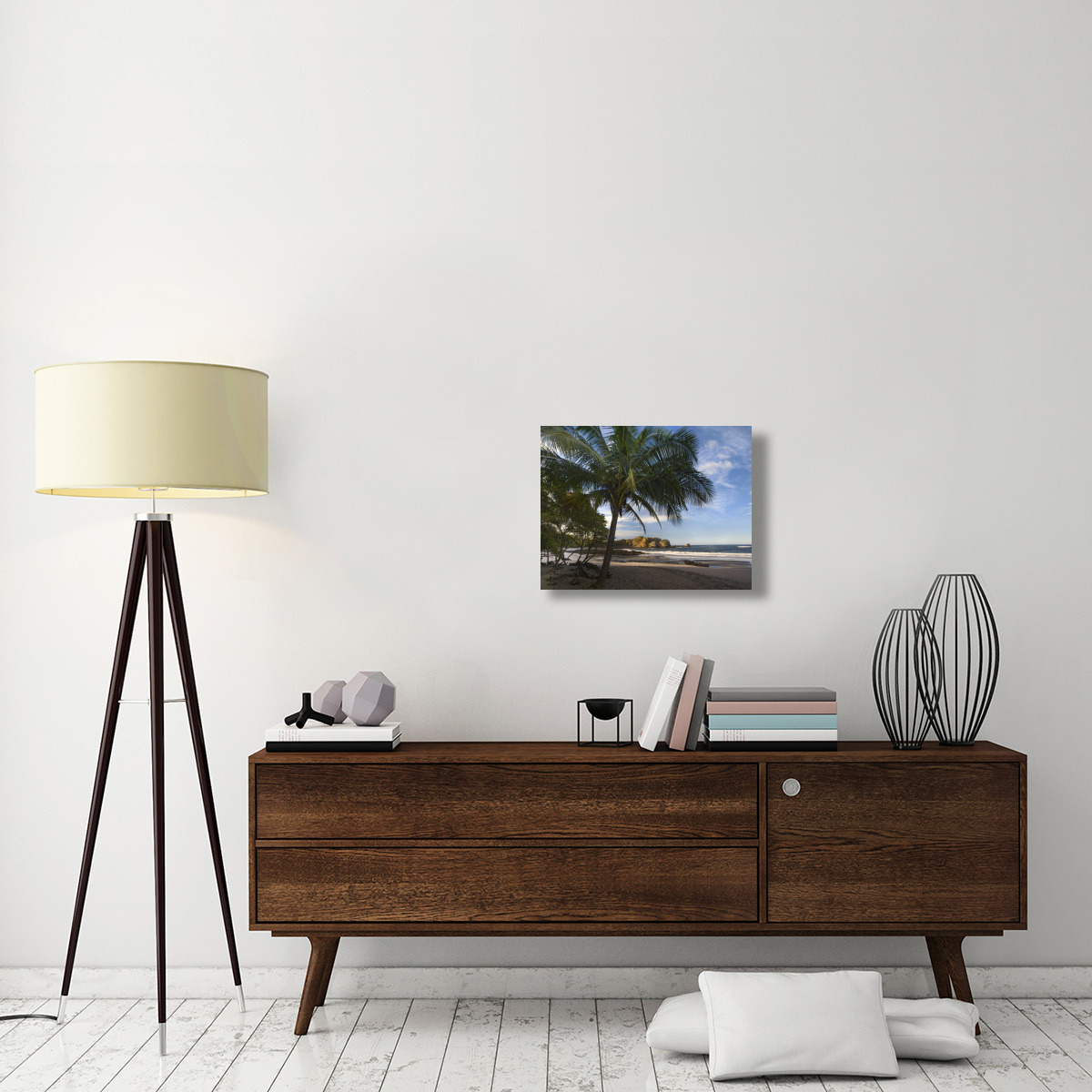 Palm trees line Pelada Beach, Costa Rica-Canvas Art-24&quotx18"