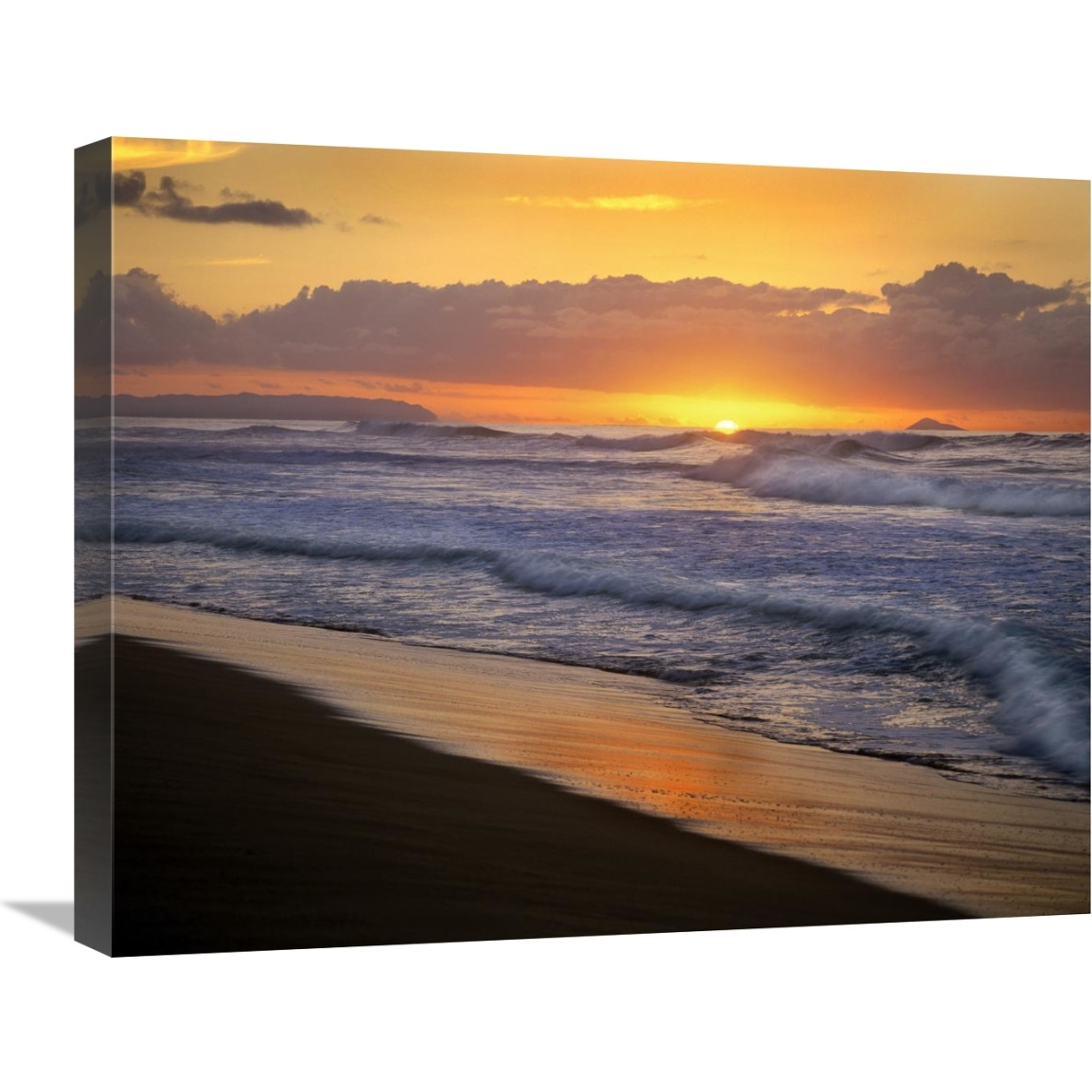 Sunset over Polihale Beach, Kauai, Hawaii-Canvas Art-24&quotx20"