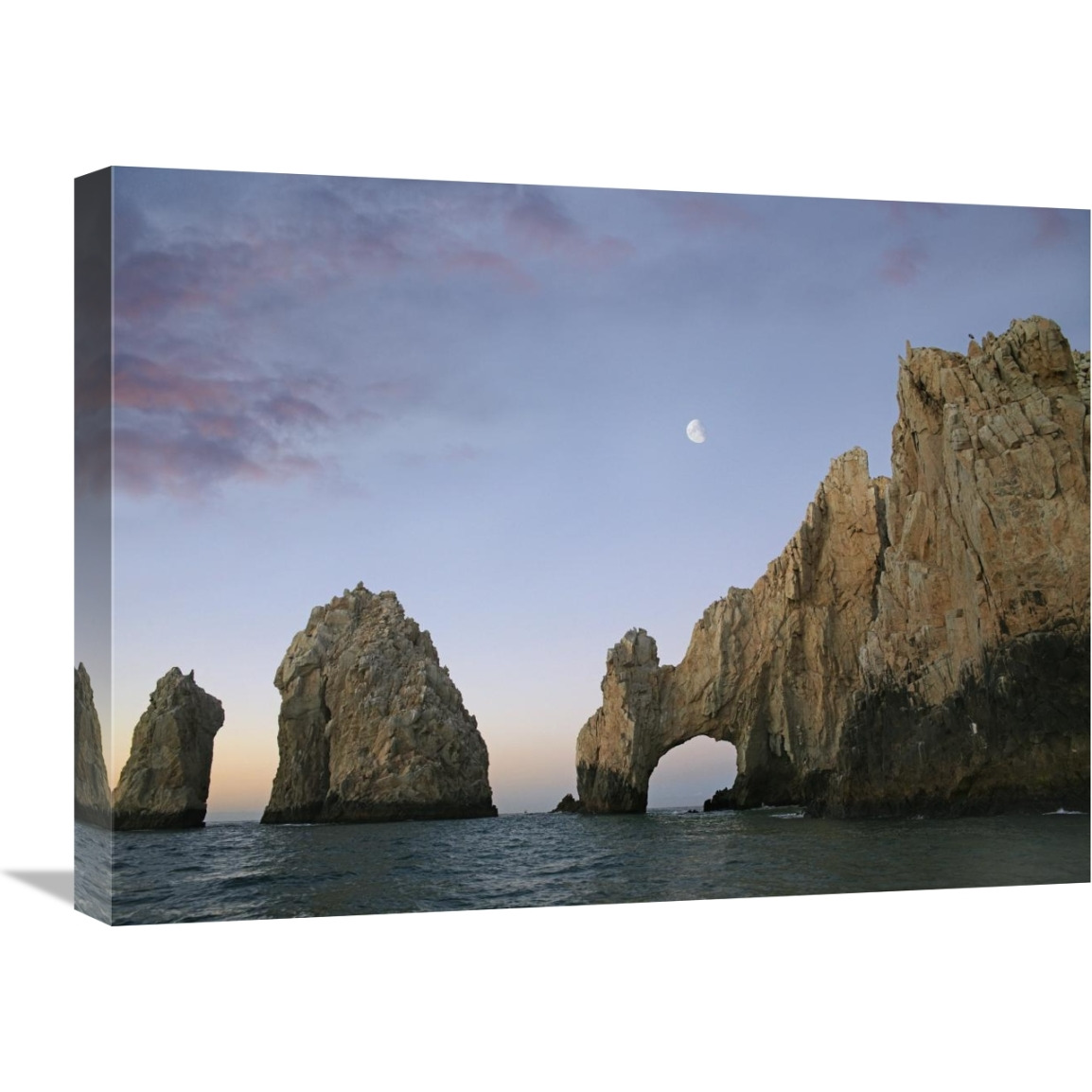 Moon over El Arco, Cabo San Lucas, Mexico-Canvas Art-24&quotx18"