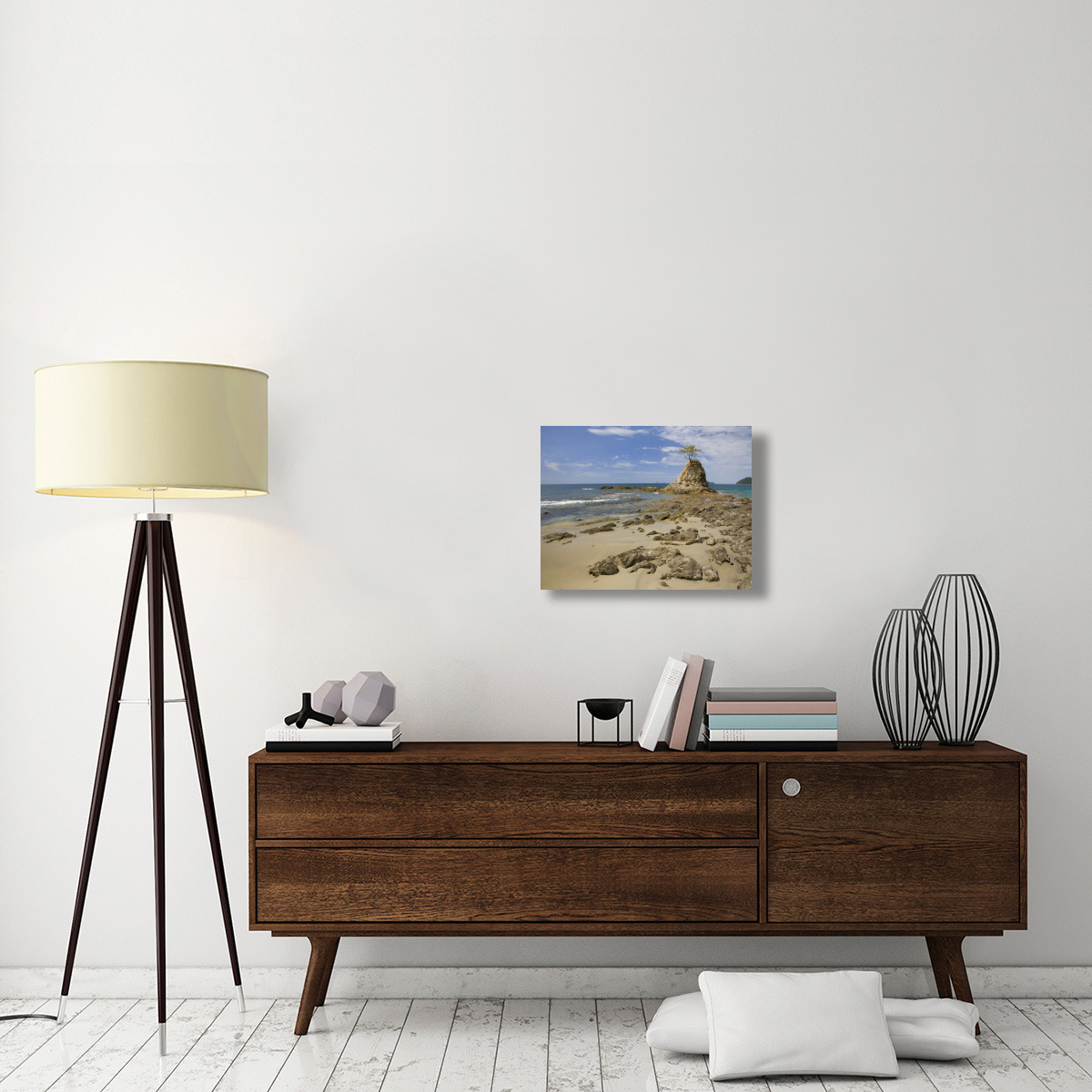 Point with tree on Penca Beach, Costa Rica-Canvas Art-24&quotx18"