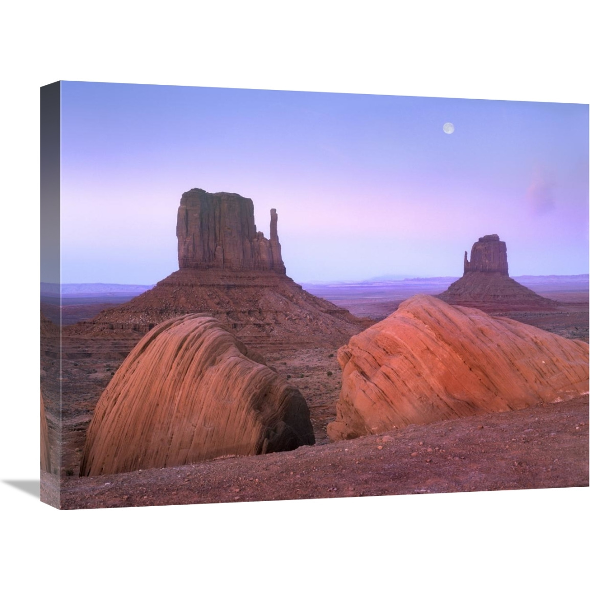 Moon over mittens, Monument Valley, Arizona-Canvas Art-24&quotx18"